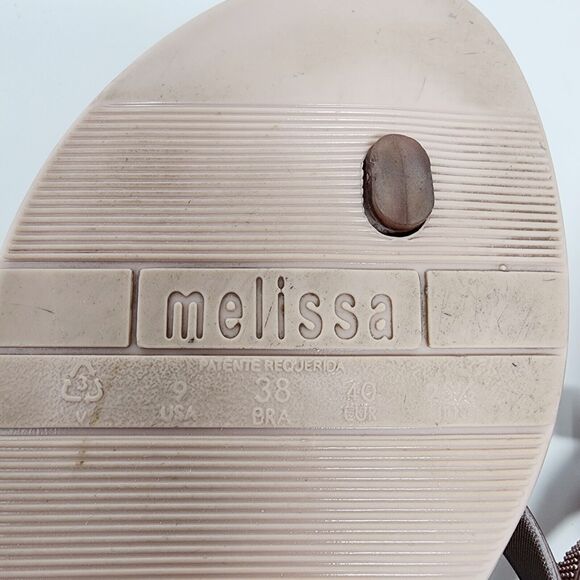 Melissa Harmonic Chrome II Flip Flop Metallic Pink Rose Bow, Jelly Sole US 9 EUC - Picture 10 of 10